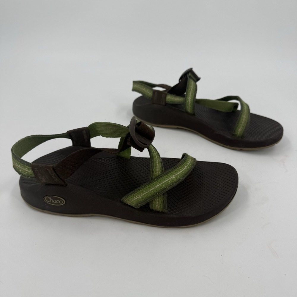 Chaco Z/Cloud Women's Green Brown Adjustable Strap Outdoor Sandals Size 9